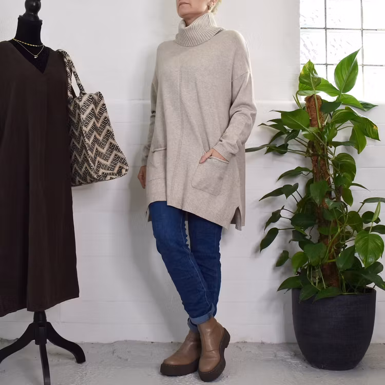 Långtröja Polo Vendela BEIGE - Mix By Heart