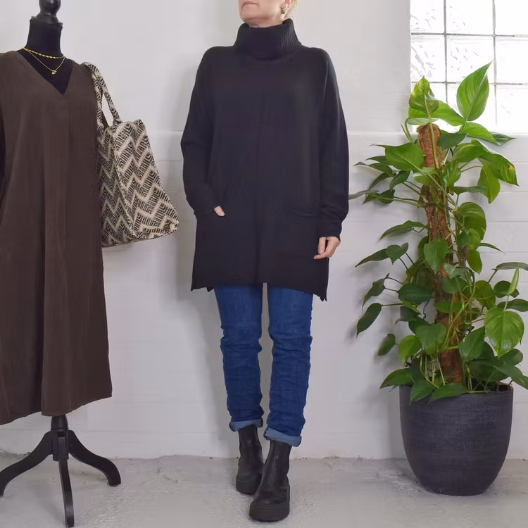 Långtröja Polo Vendela SVART - Mix By Heart