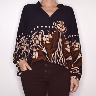 Blus Octavia SVART - Marta du Chateau