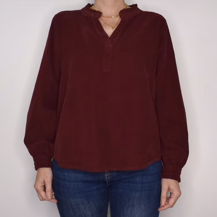 Blus Morgana Cord BORDEAUX - Marta du Chateau