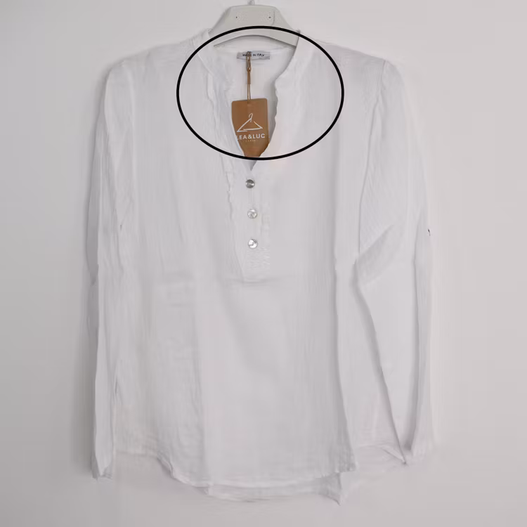 ANDRASORTERING Linneblus med Krås VIT