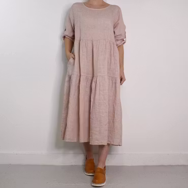 Linneklänning Fickor ROSE