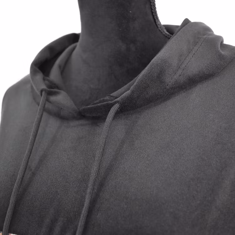 Hoodieklänning Velour Emily Blommig SVART - Camicia