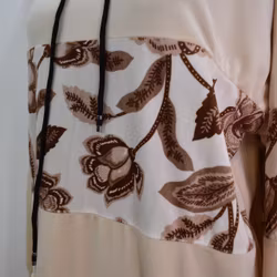 Hoodieklänning Velour Emily Blommig BEIGE - Camicia