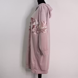 Hoodieklänning Velour Emily Blommig ROSA - Camicia