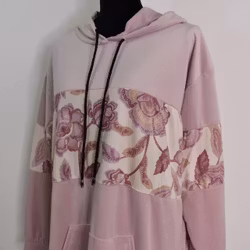 Hoodieklänning Velour Emily Blommig ROSA - Camicia