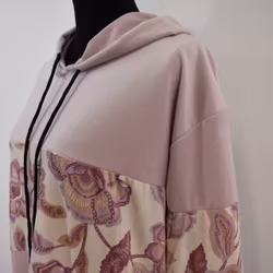 Hoodieklänning Velour Emily Blommig ROSA - Camicia