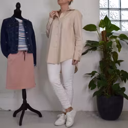 Bomullsskjorta Hanna BEIGE - Camicia