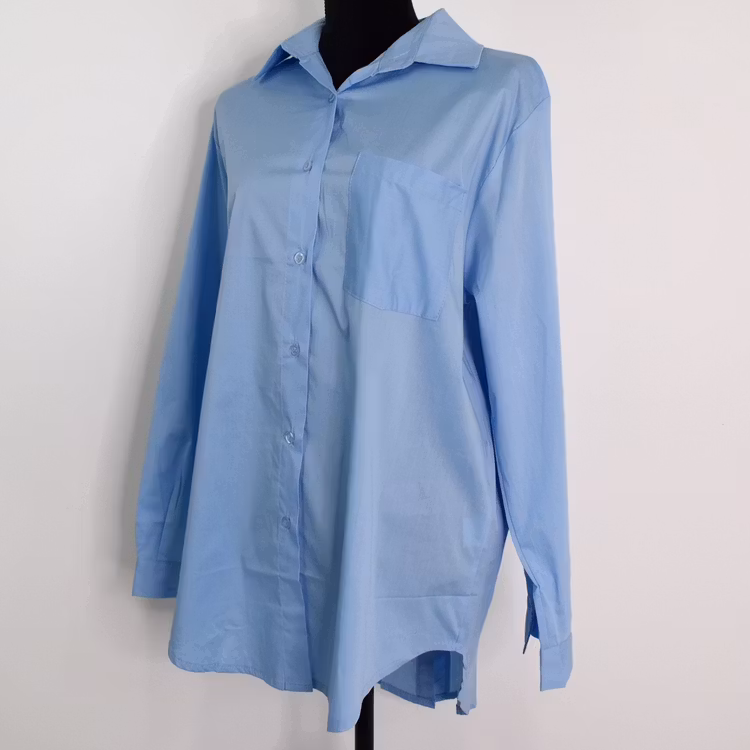 Bomullsskjorta Hanna LJUSBLÅ - Camicia