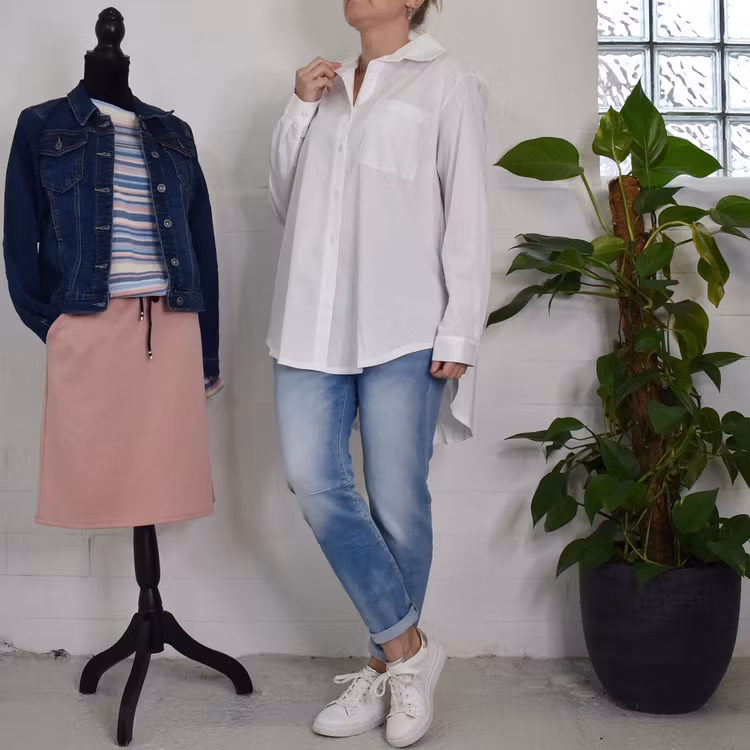 Bomullsskjorta Hanna VIT - Camicia