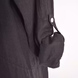 Skjortklänning i linne SVART