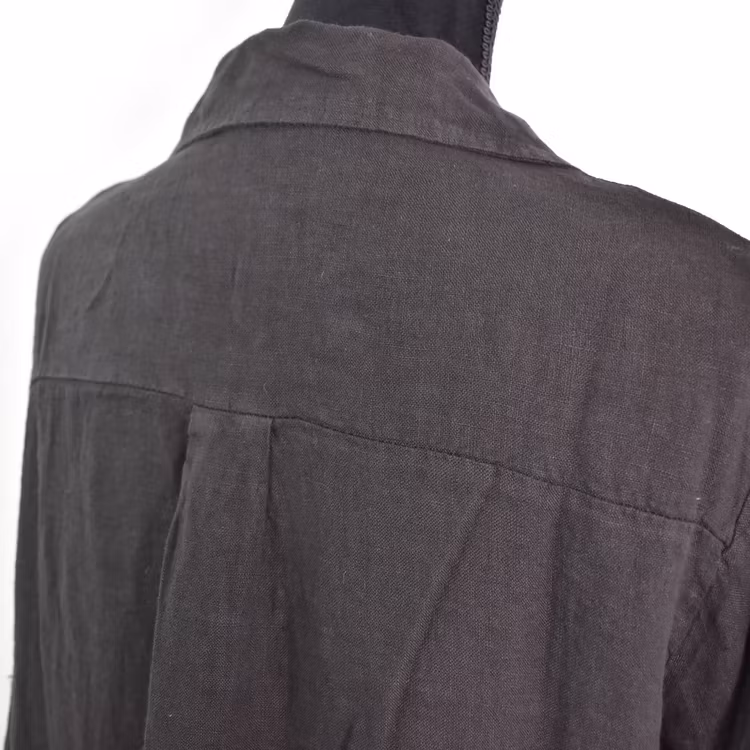 Skjortklänning i linne SVART