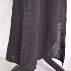 Skjortklänning i linne SVART