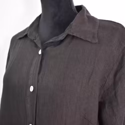 Skjortklänning i linne SVART