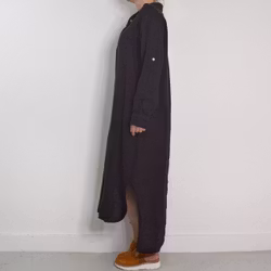 Skjortklänning i linne SVART