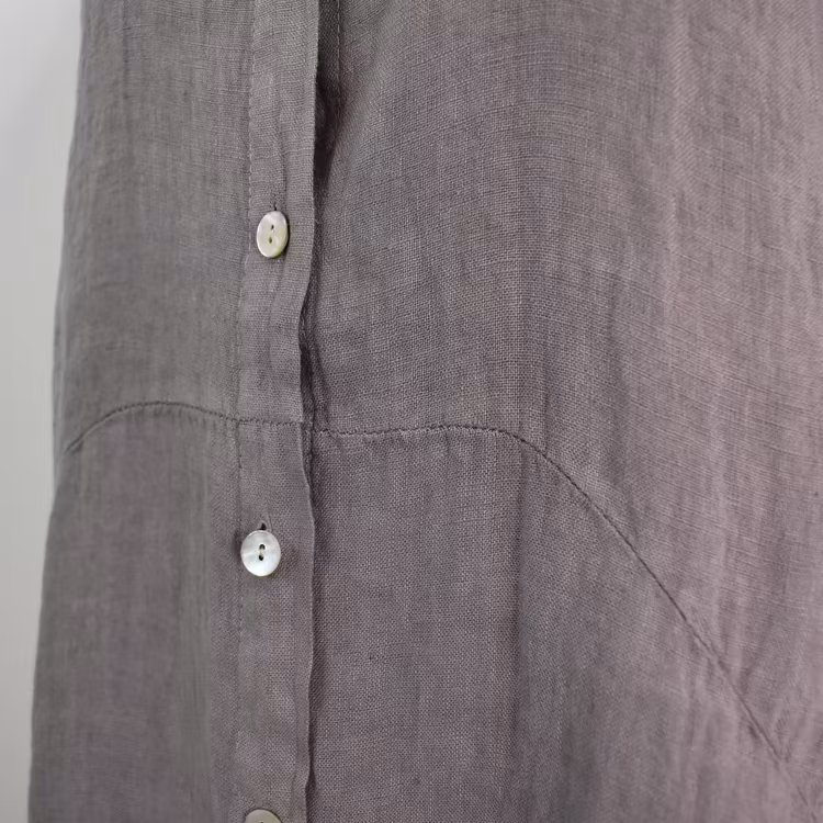 Skjortklänning i linne TAUPE