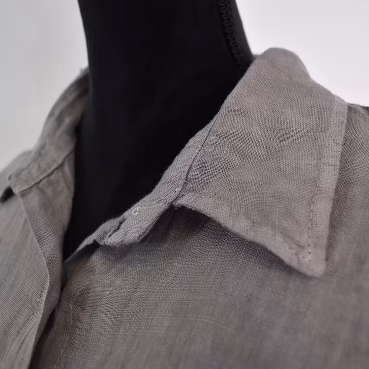 Skjortklänning i linne TAUPE