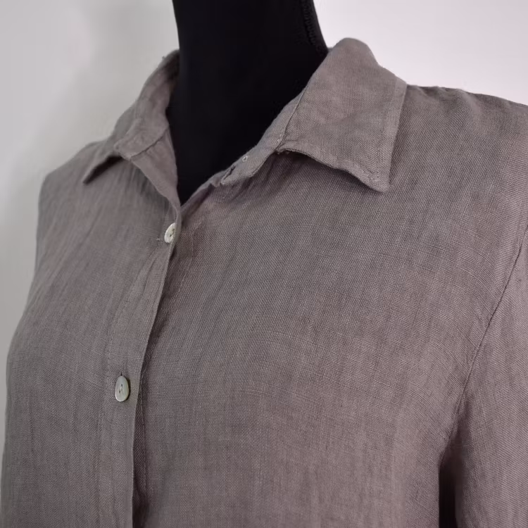 Skjortklänning i linne TAUPE