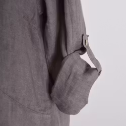 Skjortklänning i linne TAUPE