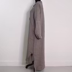 Skjortklänning i linne TAUPE