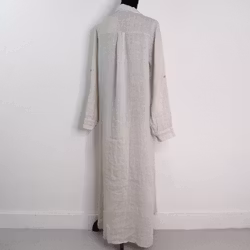 Skjortklänning i linne BEIGE