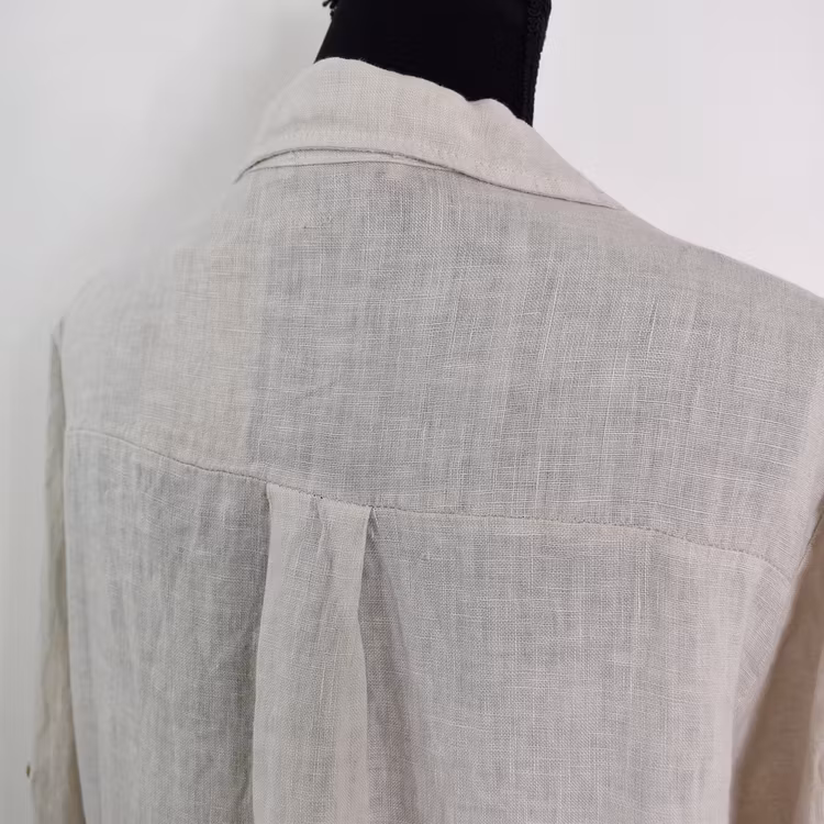 Skjortklänning i linne BEIGE