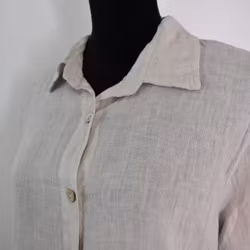 Skjortklänning i linne BEIGE