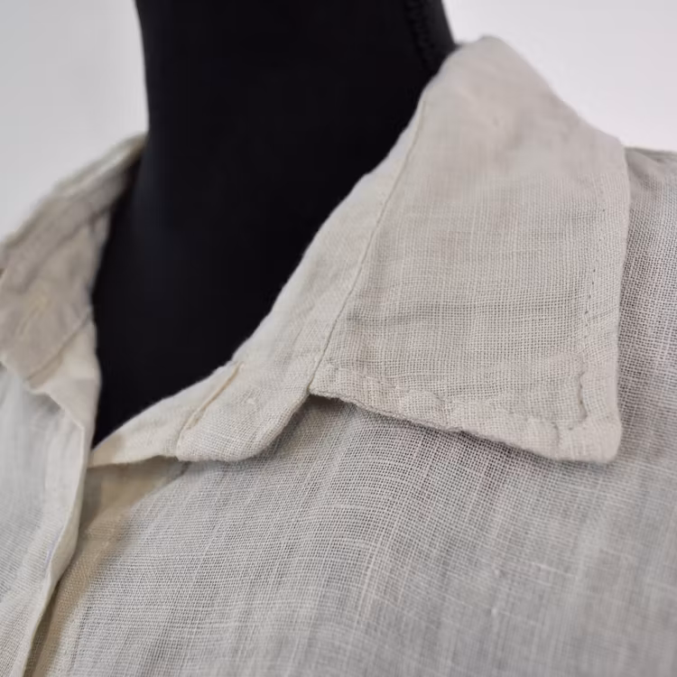 Skjortklänning i linne BEIGE