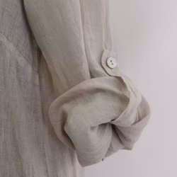 Skjortklänning i linne BEIGE