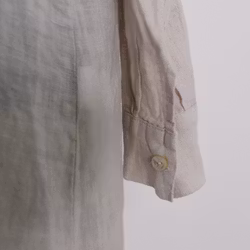 Skjortklänning i linne BEIGE