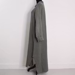 Skjortklänning i linne KAKI