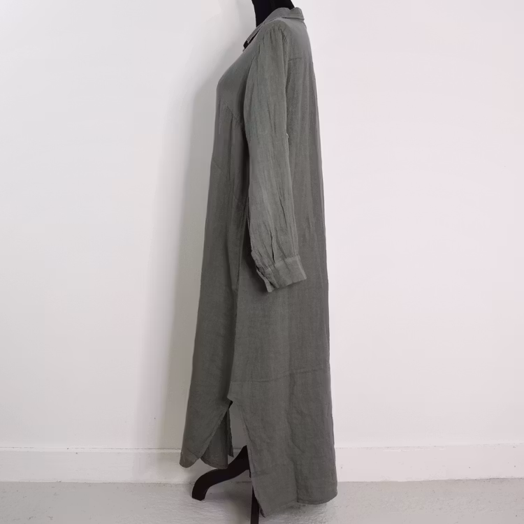 Skjortklänning i linne KAKI