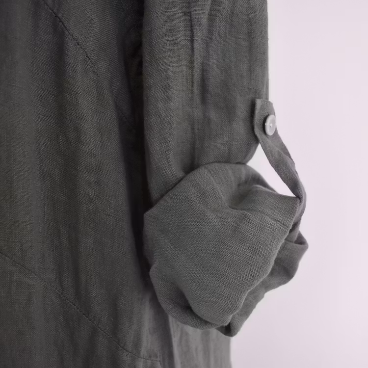 Skjortklänning i linne KAKI