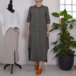 Skjortklänning i linne KAKI