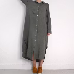 Skjortklänning i linne KAKI