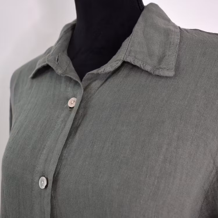 Skjortklänning i linne KAKI