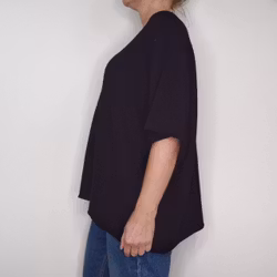 Finstickad Ponchotröja Nessa SVART - Mix By Heart