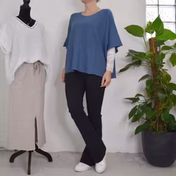 Finstickad Ponchotröja Nessa JEANSBLÅ - Mix By Heart