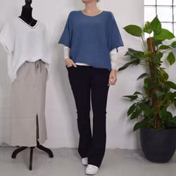 Finstickad Ponchotröja Nessa JEANSBLÅ - Mix By Heart