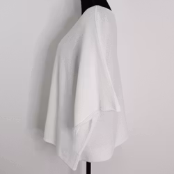 Finstickad Ponchotröja Nessa OFFWHITE - Mix By Heart