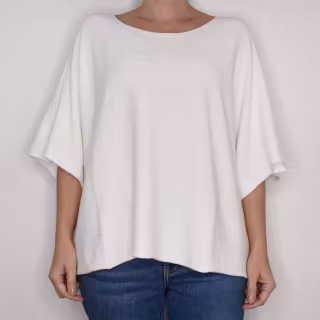 Finstickad Ponchotröja Nessa OFFWHITE - Mix By Heart