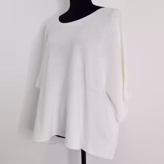 Finstickad Ponchotröja Nessa OFFWHITE - Mix By Heart