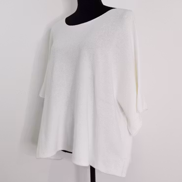 Finstickad Ponchotröja Nessa OFFWHITE - Mix By Heart