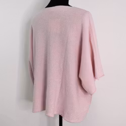 Finstickad Ponchotröja Nessa LJUSROSA - Mix By Heart