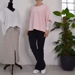 Finstickad Ponchotröja Nessa LJUSROSA - Mix By Heart