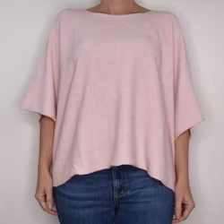 Finstickad Ponchotröja Nessa LJUSROSA - Mix By Heart