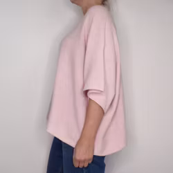 Finstickad Ponchotröja Nessa LJUSROSA - Mix By Heart