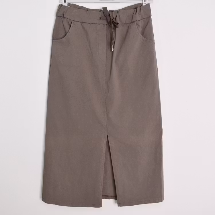 Stretchig Kjol Märta TAUPE - Mix By Heart