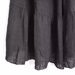 Linnekjol med volanger SVART