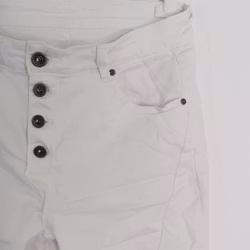 Jeans med Knappar VIT - 3D Denim